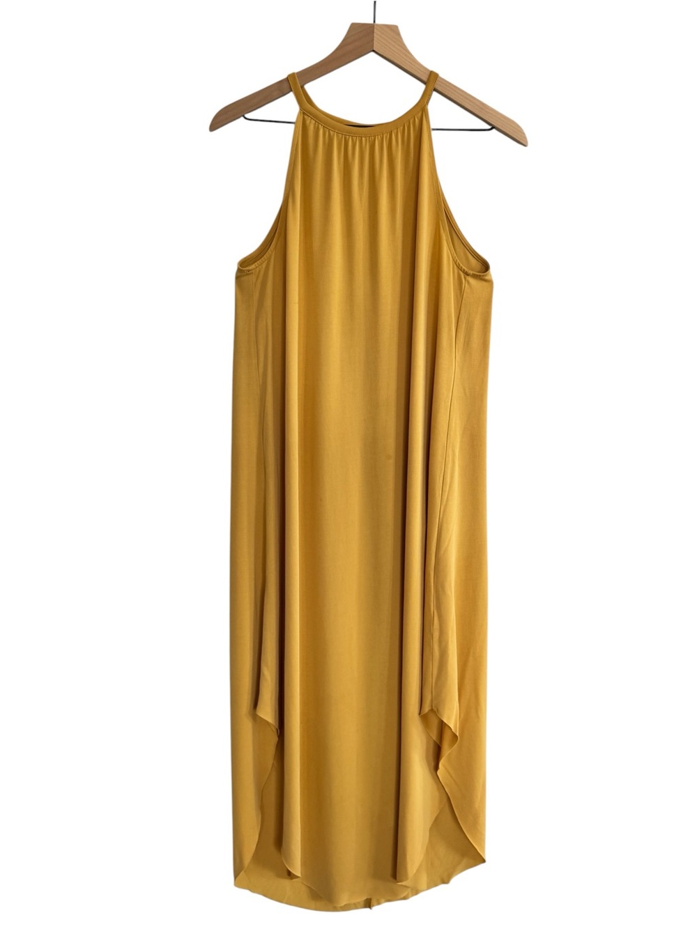 Too Cool for School Double Zero Mustard Halter-Style Maxi Dress - Small
